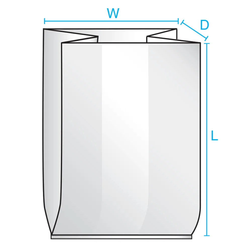 20" x 20" x 48" x 1.5 mil Clear Eco-Manufactured Plastic Side-Gusseted Bags (Case of 250)