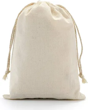 6x8 Inch Canvas Drawstring Muslin Bags