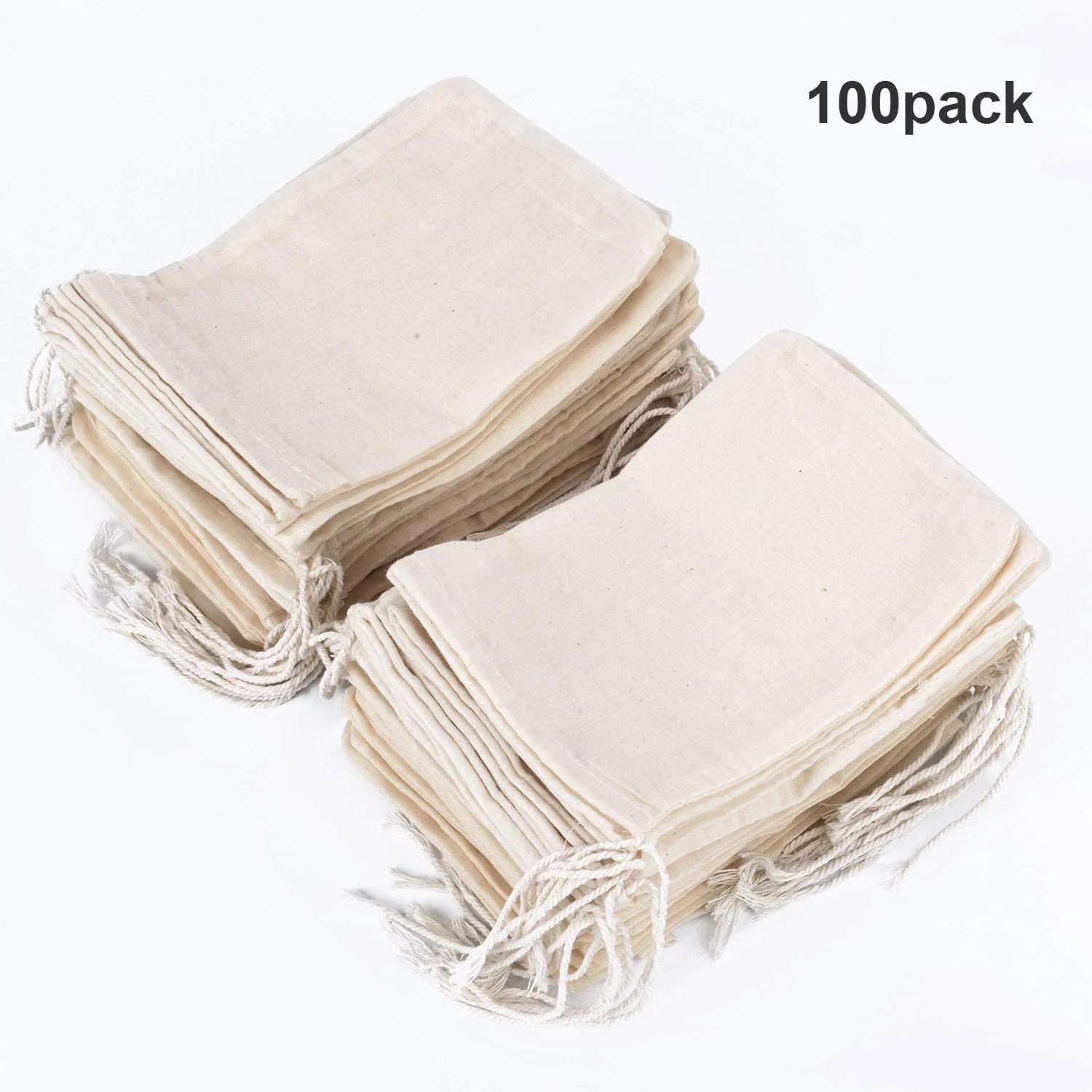6x8 Inch Canvas Drawstring Muslin Bags