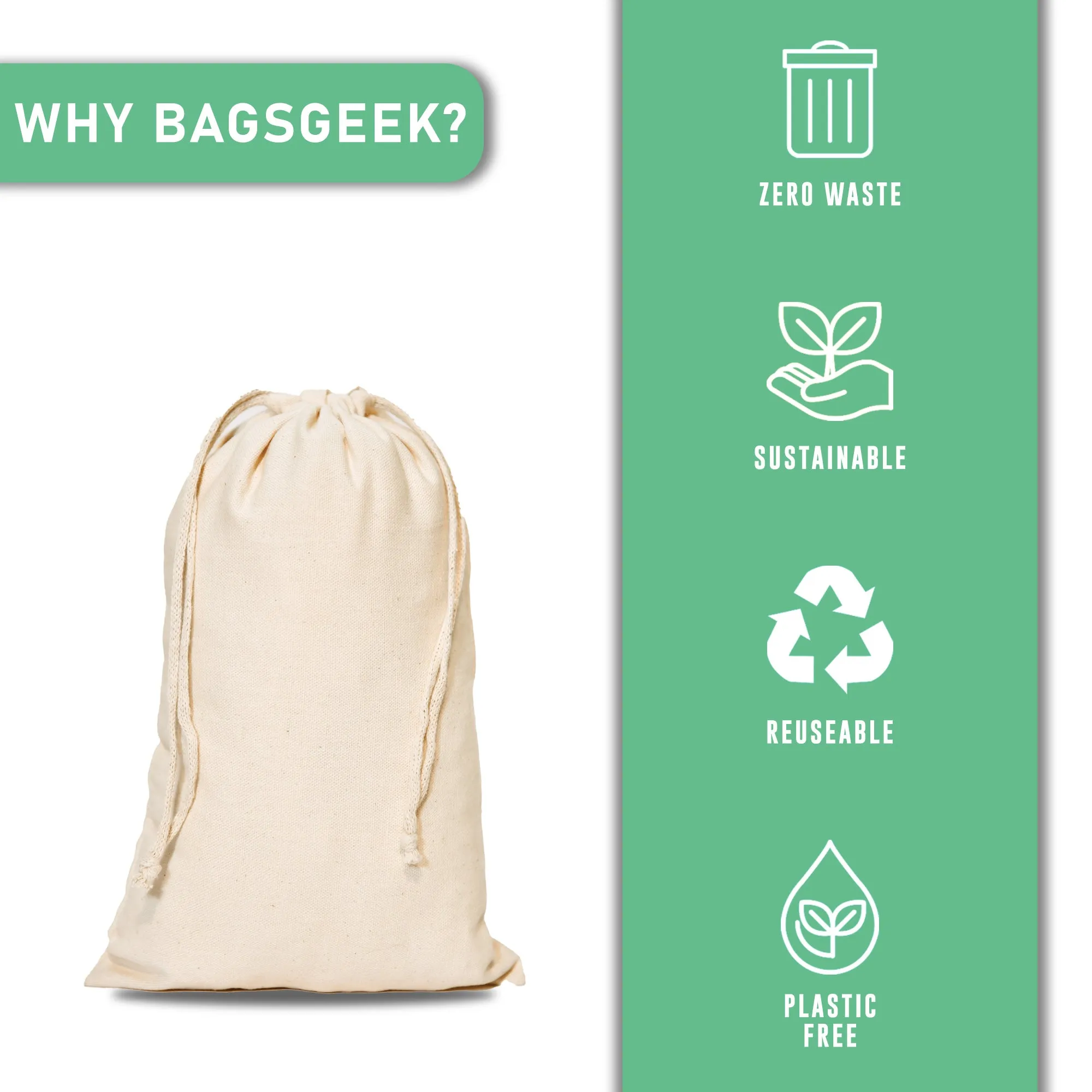 7x9 Inch Double Drawstring Bags