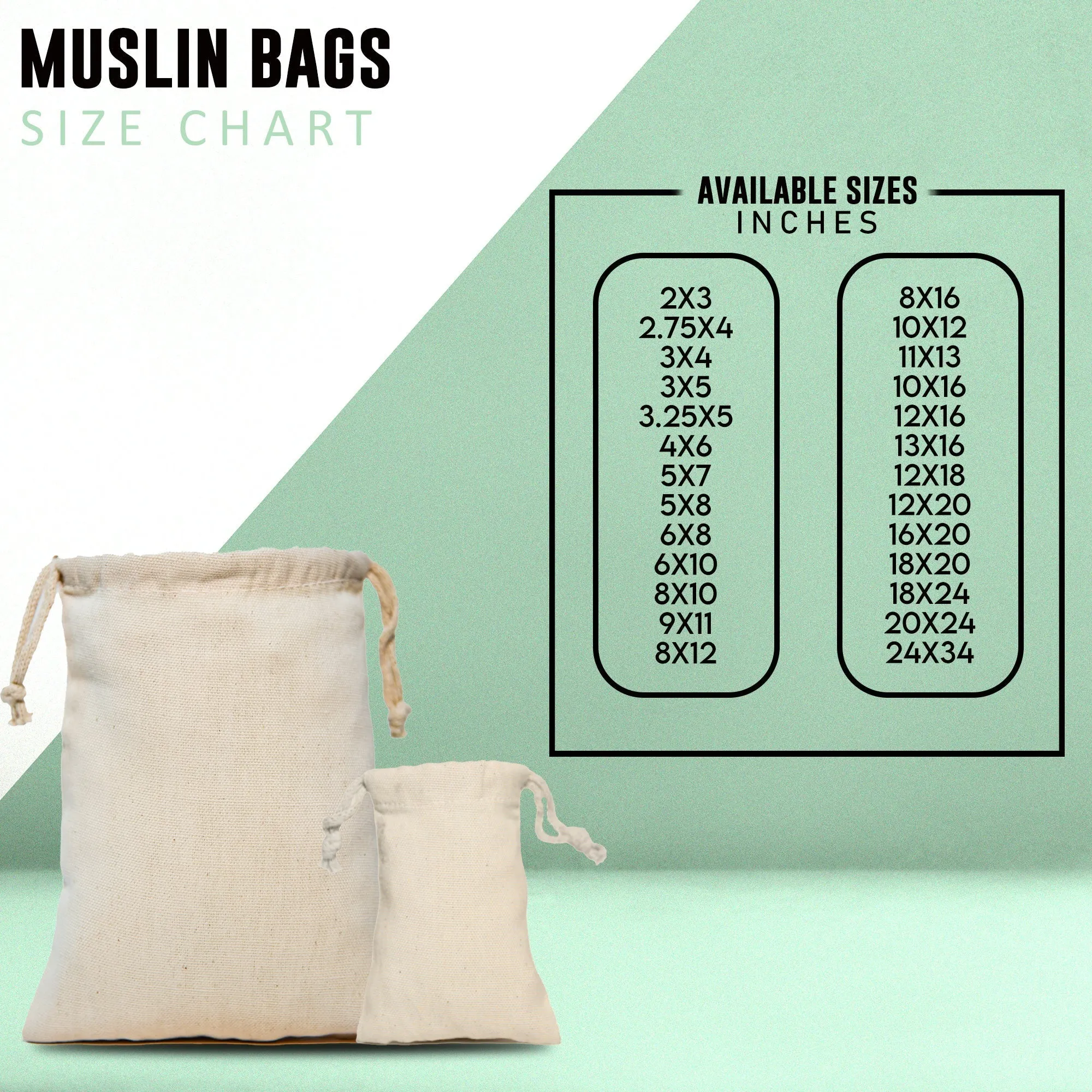 7x9 Inch Double Drawstring Bags
