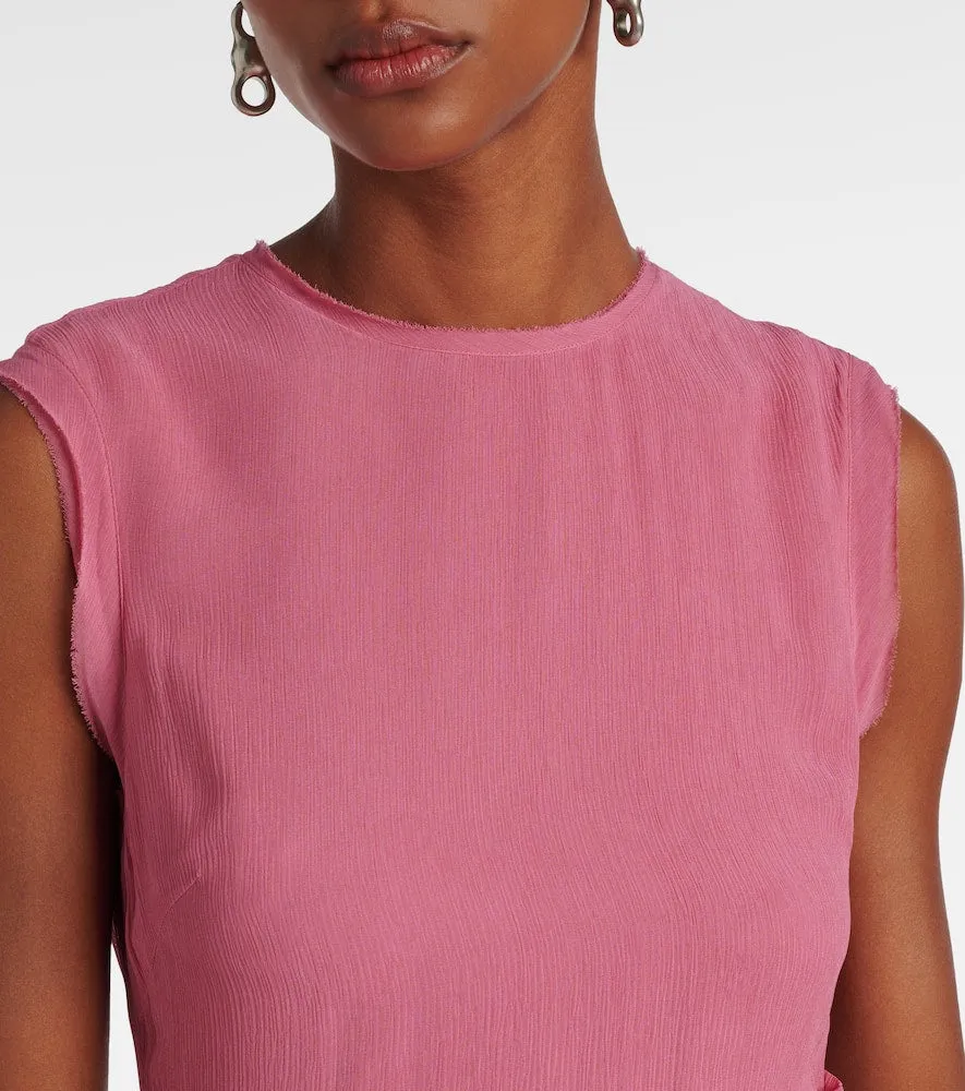 Acne Studios Lace-trimmed cr√É¬™pe midi dress