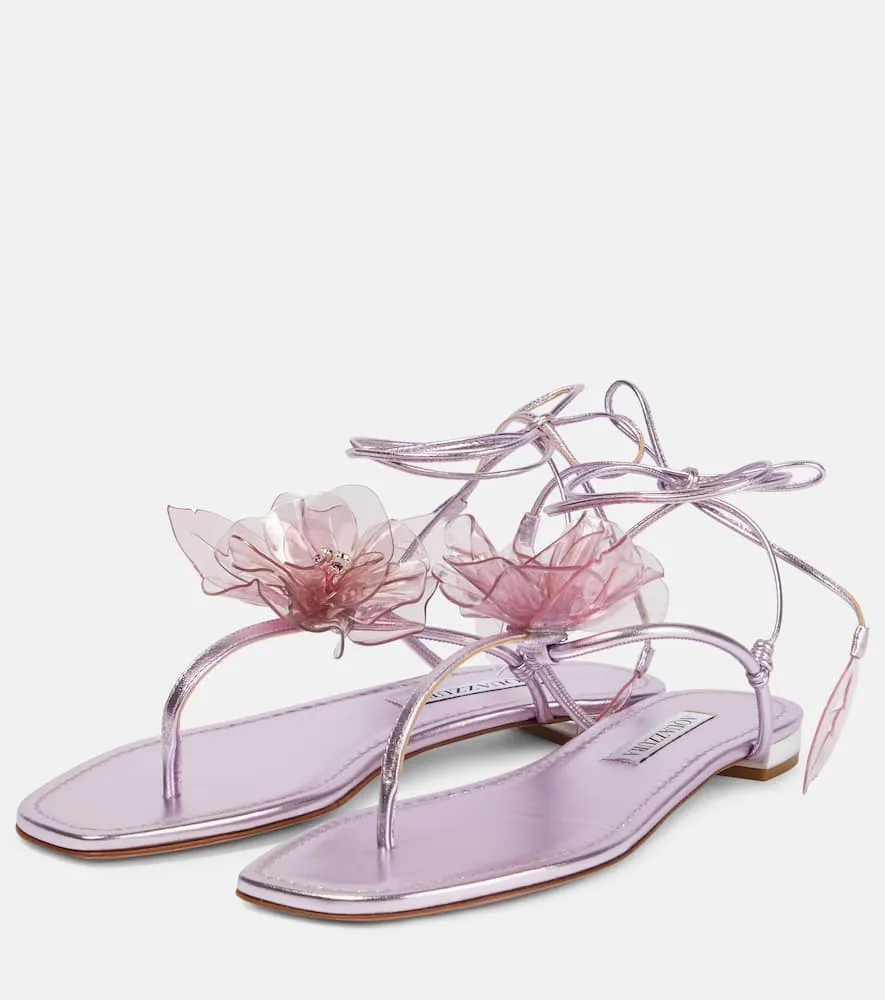 Aquazzura Zsa Zsa metallic leather sandals