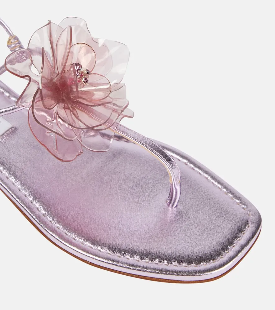 Aquazzura Zsa Zsa metallic leather sandals