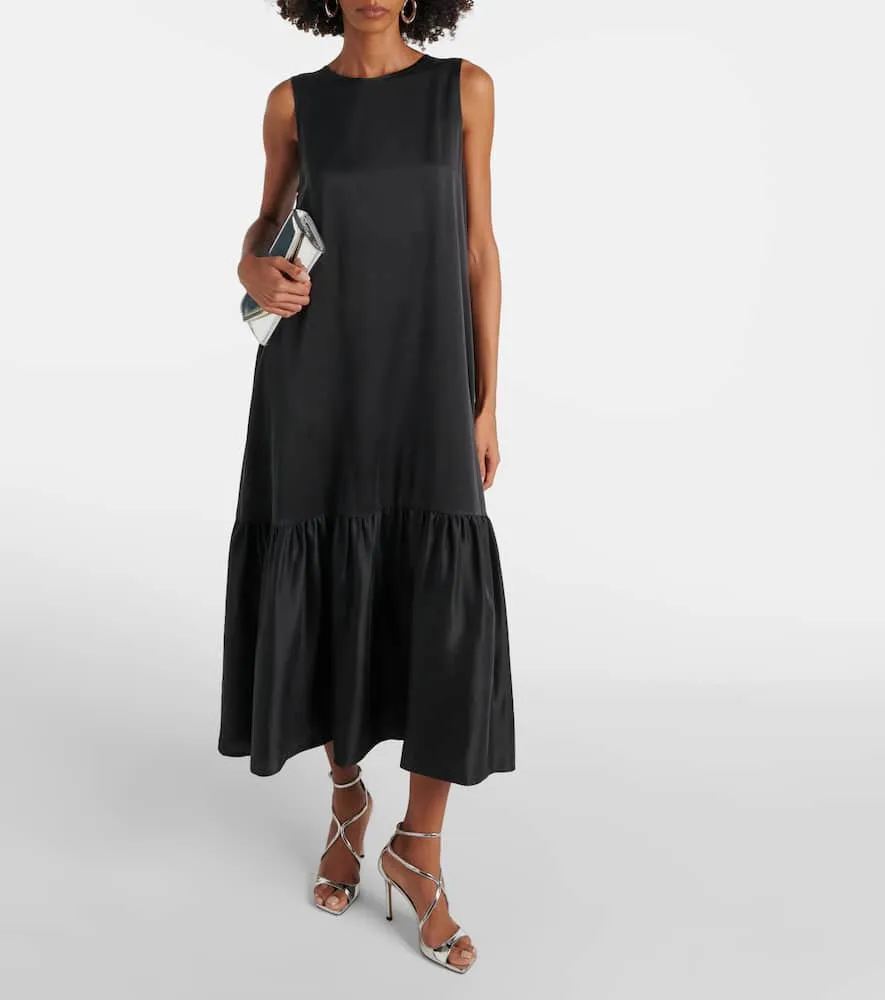Asceno Rhea silk charmeuse midi dress