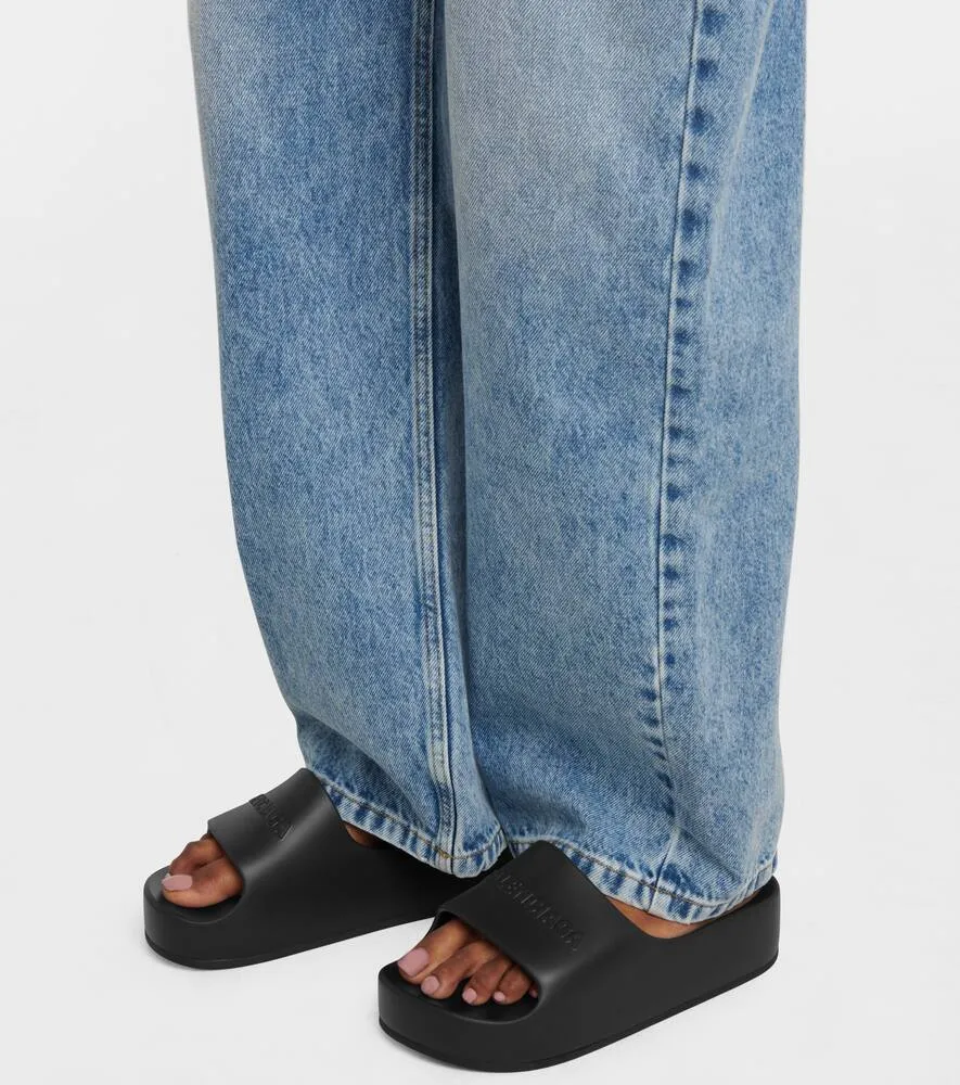Balenciaga Logo rubber platform slides
