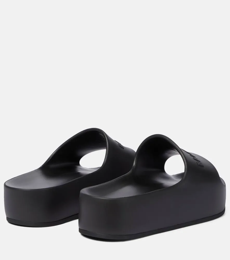 Balenciaga Logo rubber platform slides