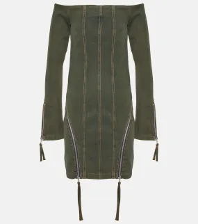 Blumarine Off-shoulder denim minidress