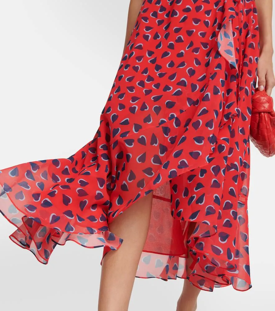 Carolina Herrera Printed georgette wrap midi dress