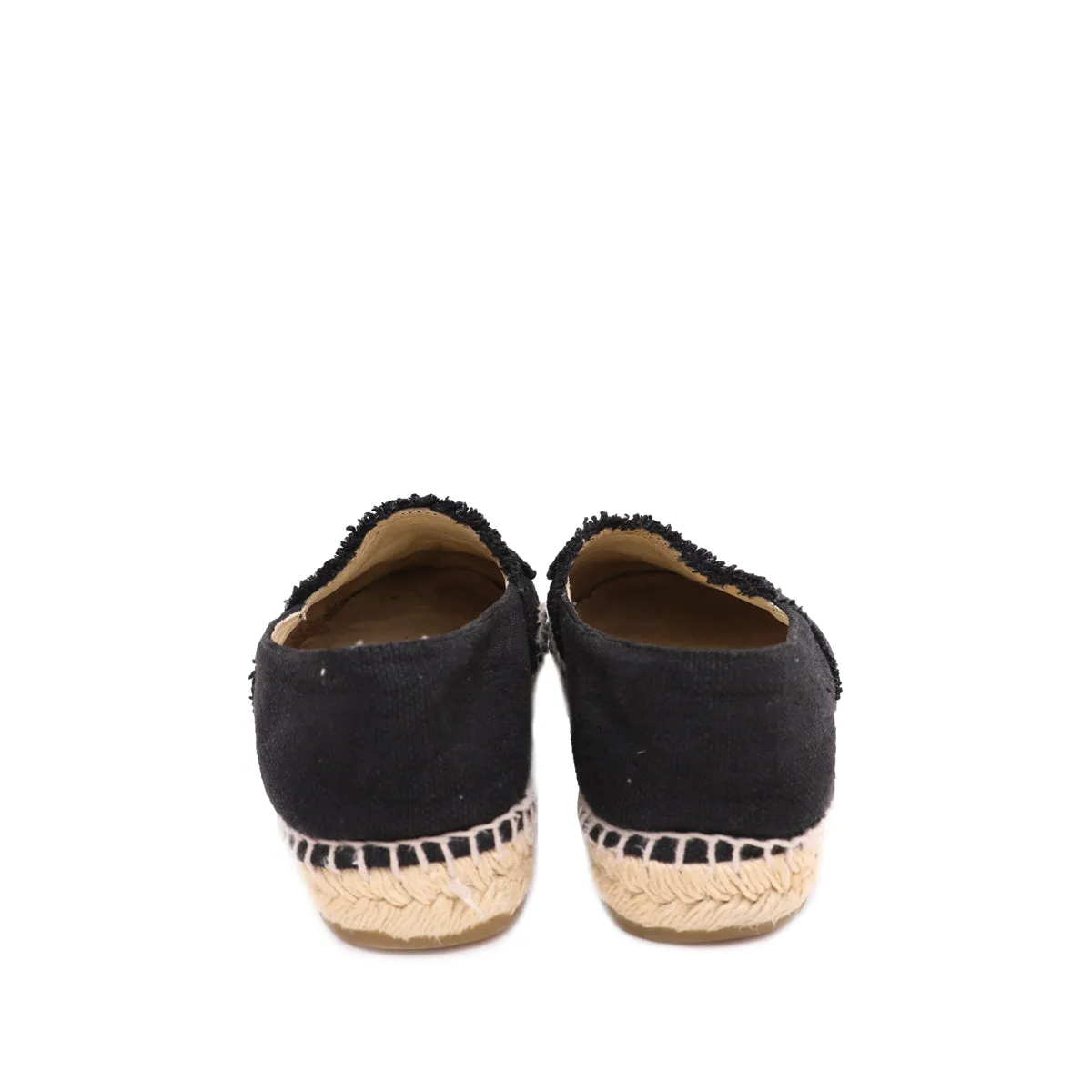 Chanel Black CC Linen Espadrille 40