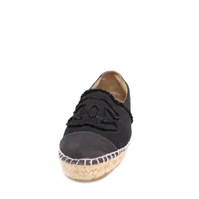 Chanel Black CC Linen Espadrille 40
