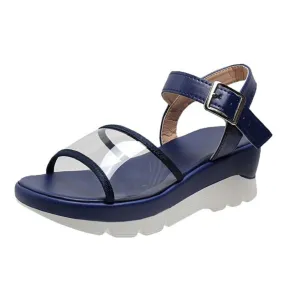 Cuzcare Arch Support Sandals Women Memory Foam Clear Ankle Strap EVA Plus Size Unique Summer