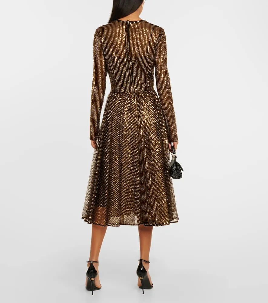 Dolce&Gabbana Sequined tulle midi dress