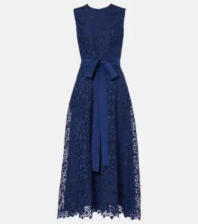 Elie Saab Bow-detail macram√É¬© midi dress