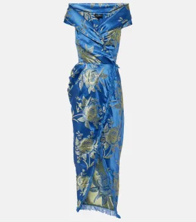 Etro Off-shoulder jacquard midi dress