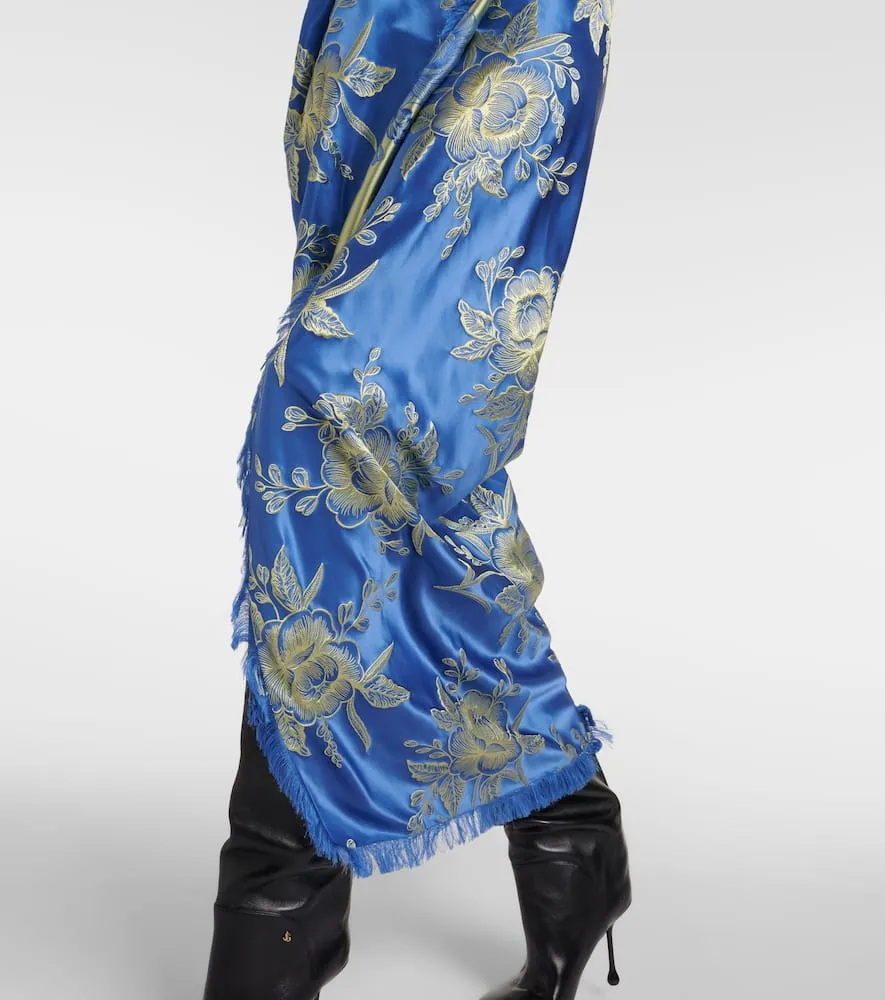 Etro Off-shoulder jacquard midi dress