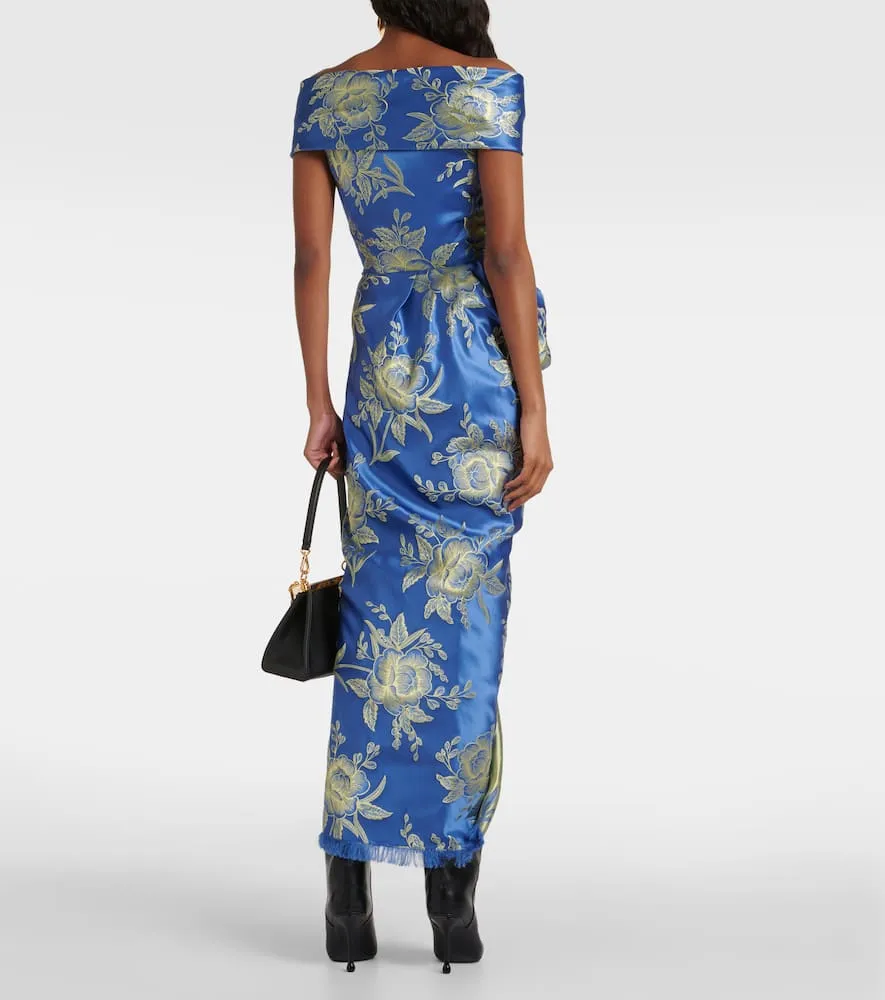 Etro Off-shoulder jacquard midi dress