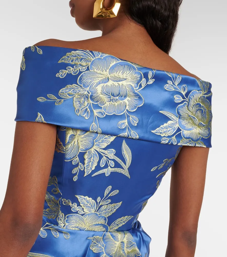 Etro Off-shoulder jacquard midi dress