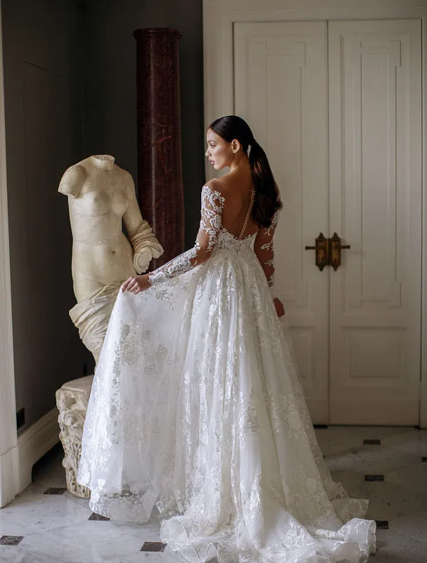 Lexi Beautiful Off-Shoulder White Wedding Dress