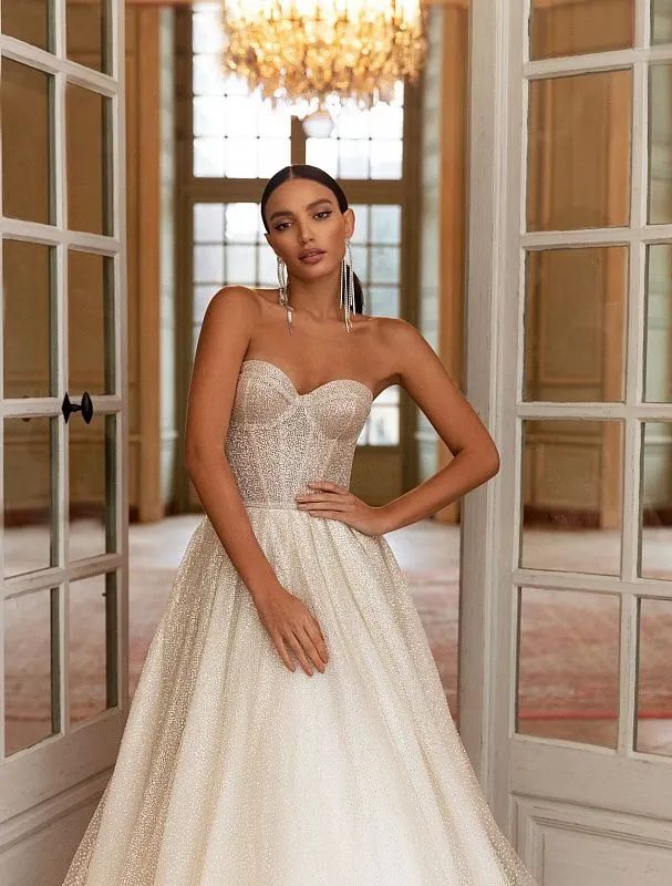 Leyla Beautiful Off-Shoulder White Wedding Dress