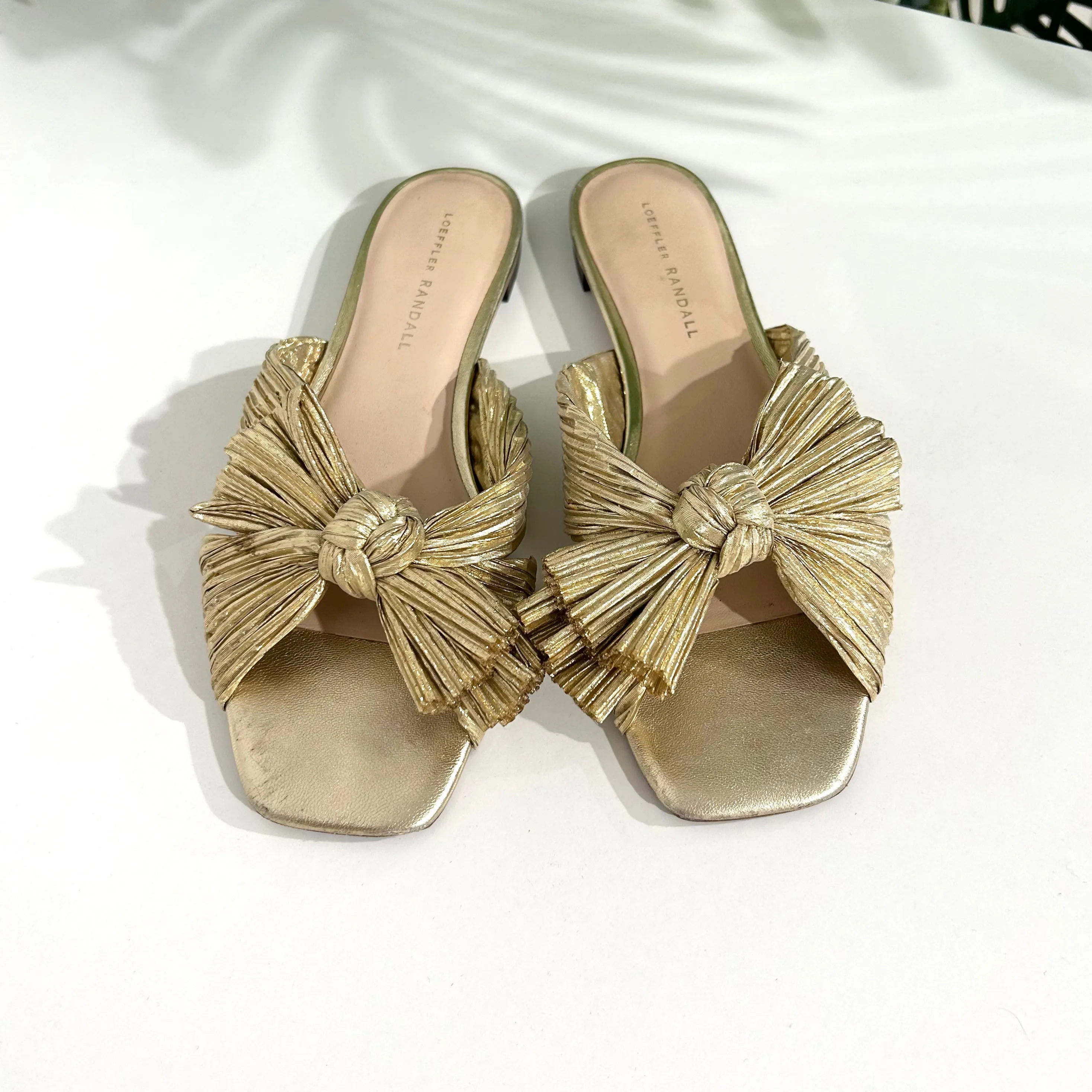 Loeffler Randall Gold Slide Sandals