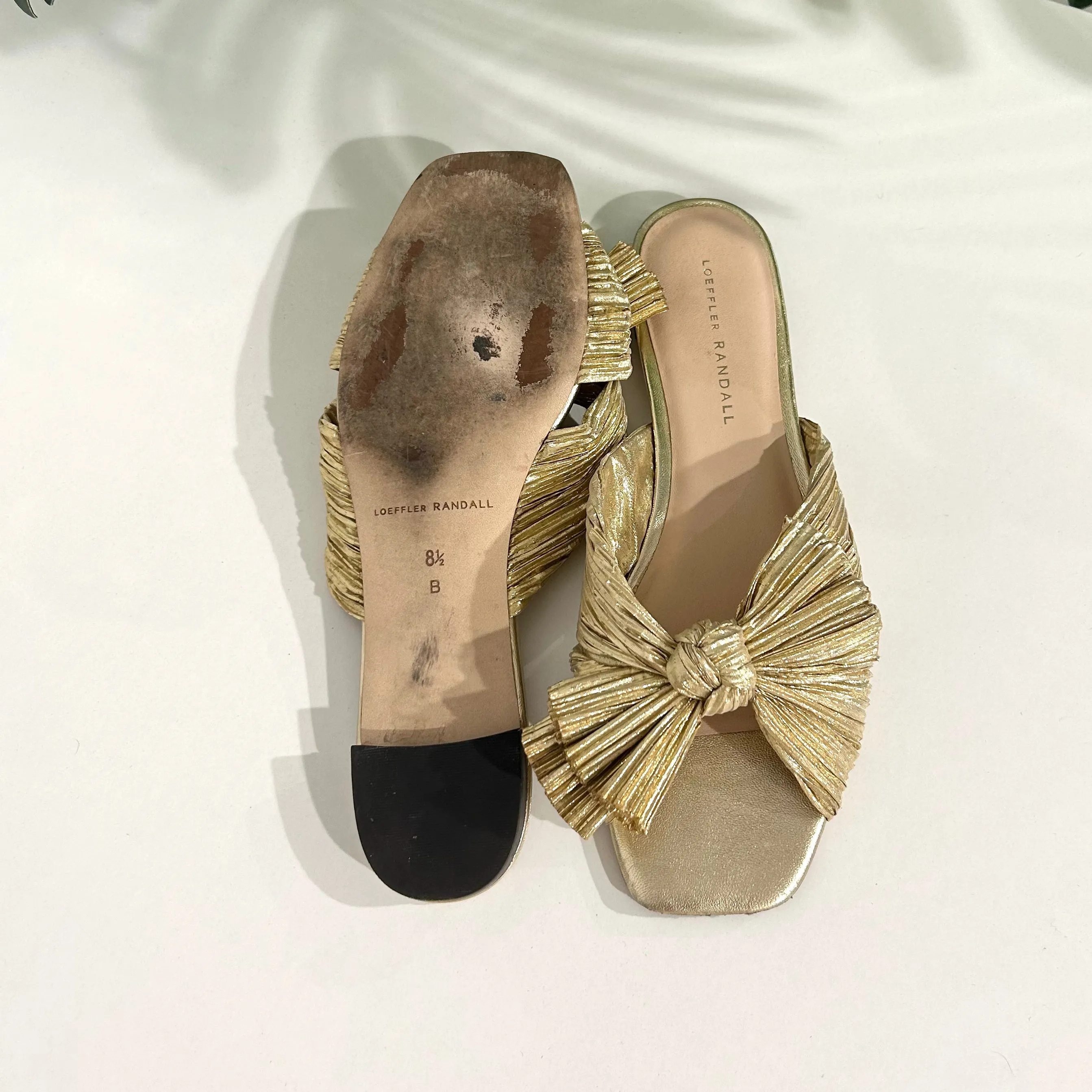 Loeffler Randall Gold Slide Sandals