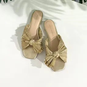 Loeffler Randall Gold Slide Sandals