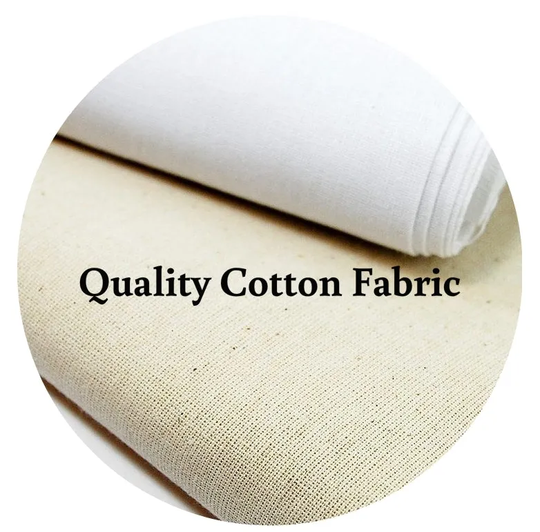 Long Handle Natural Cotton Tote Bags, Flat, TBL01 (15" x 16")