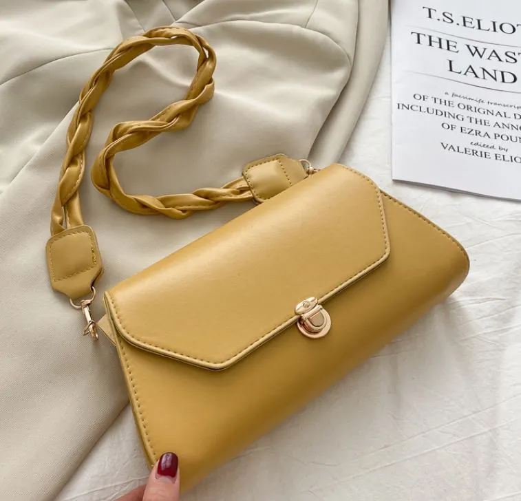 PB165 Yellow Twisted Strap Purse