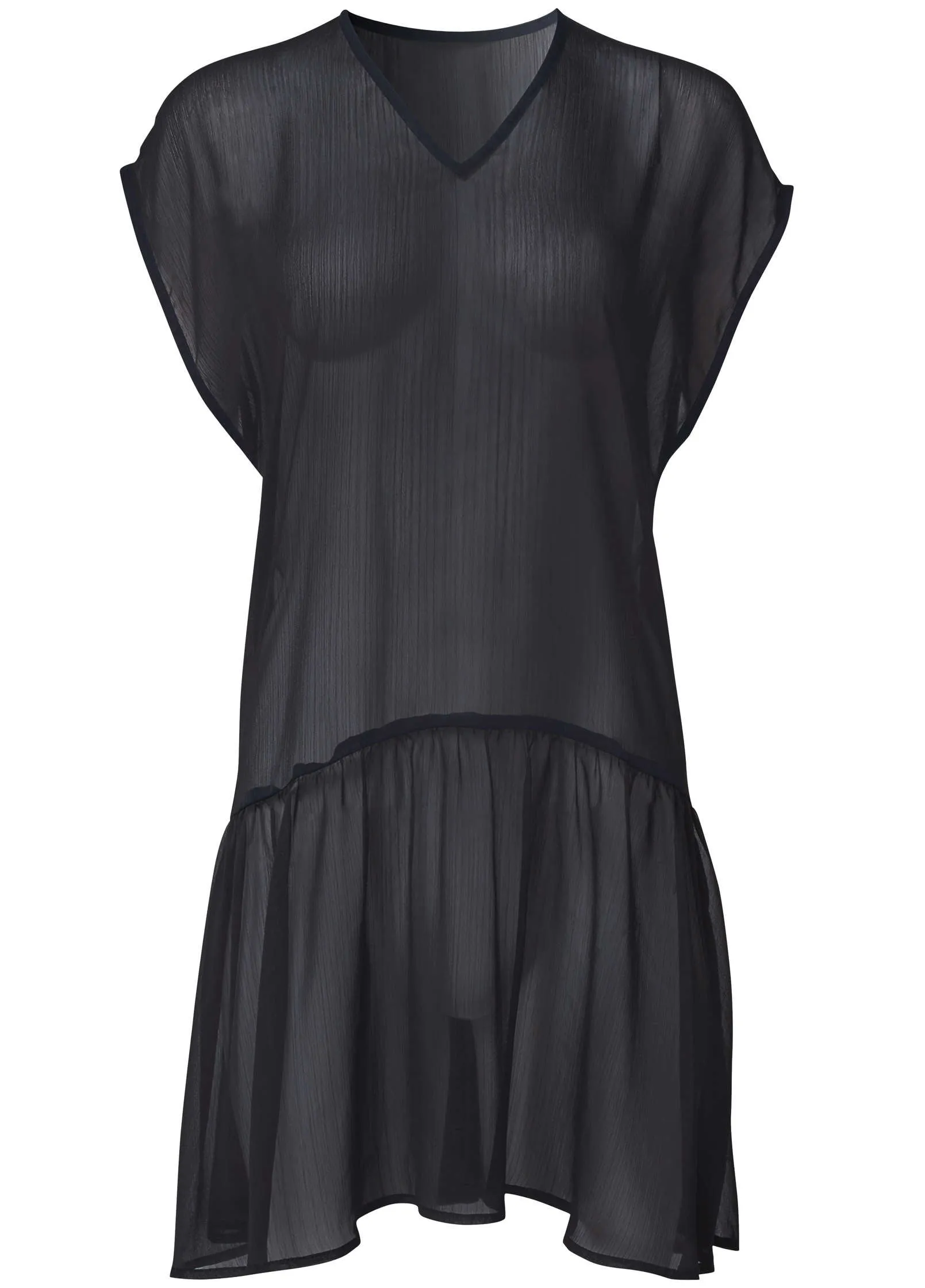 Ruffle Hem Tunic - Black