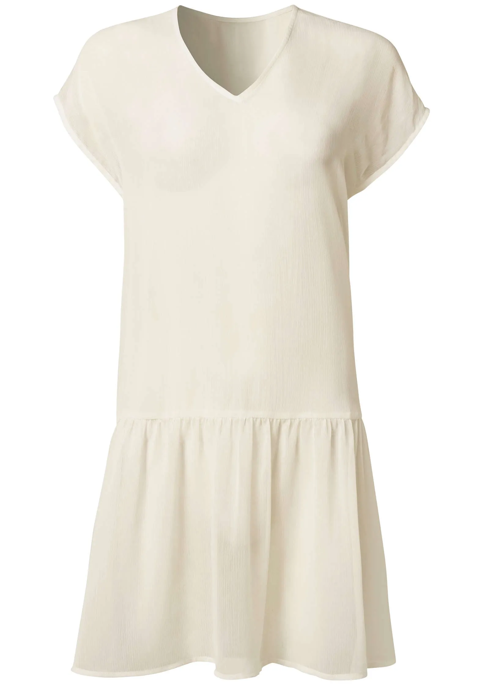 Ruffle Hem Tunic - Pearl White