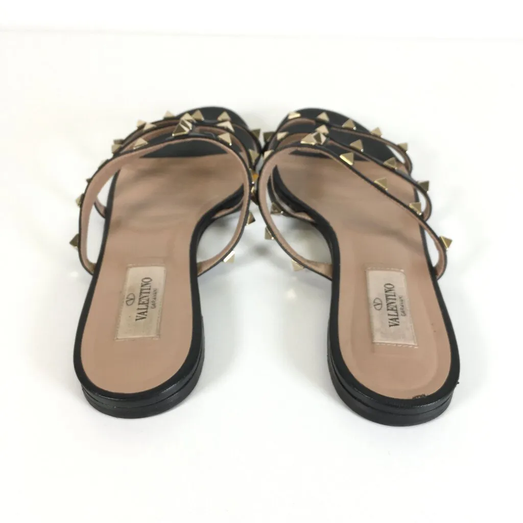 Valentino Rockstud Flat Sandals
