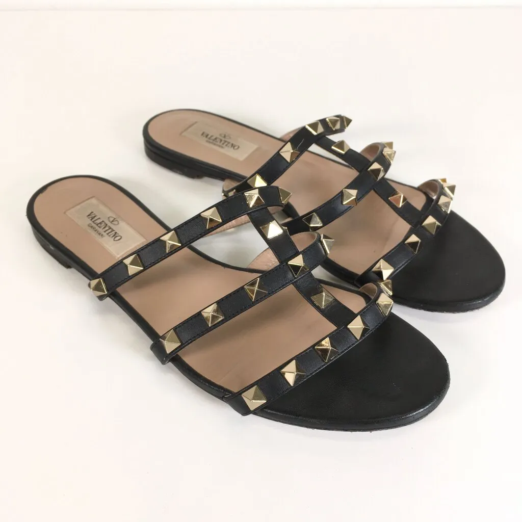 Valentino Rockstud Flat Sandals